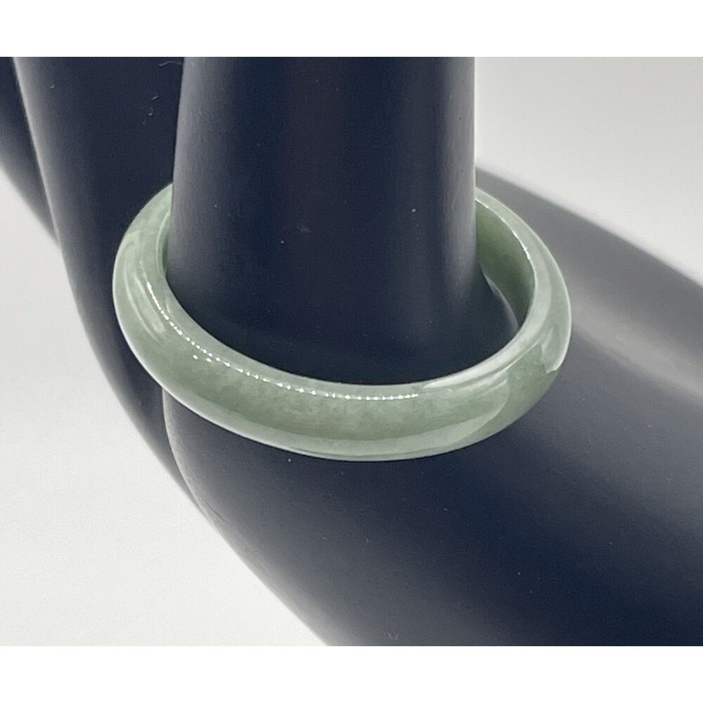 Green Jadeite Jade Circle Ring SZ 10